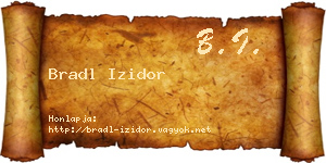 Bradl Izidor névjegykártya